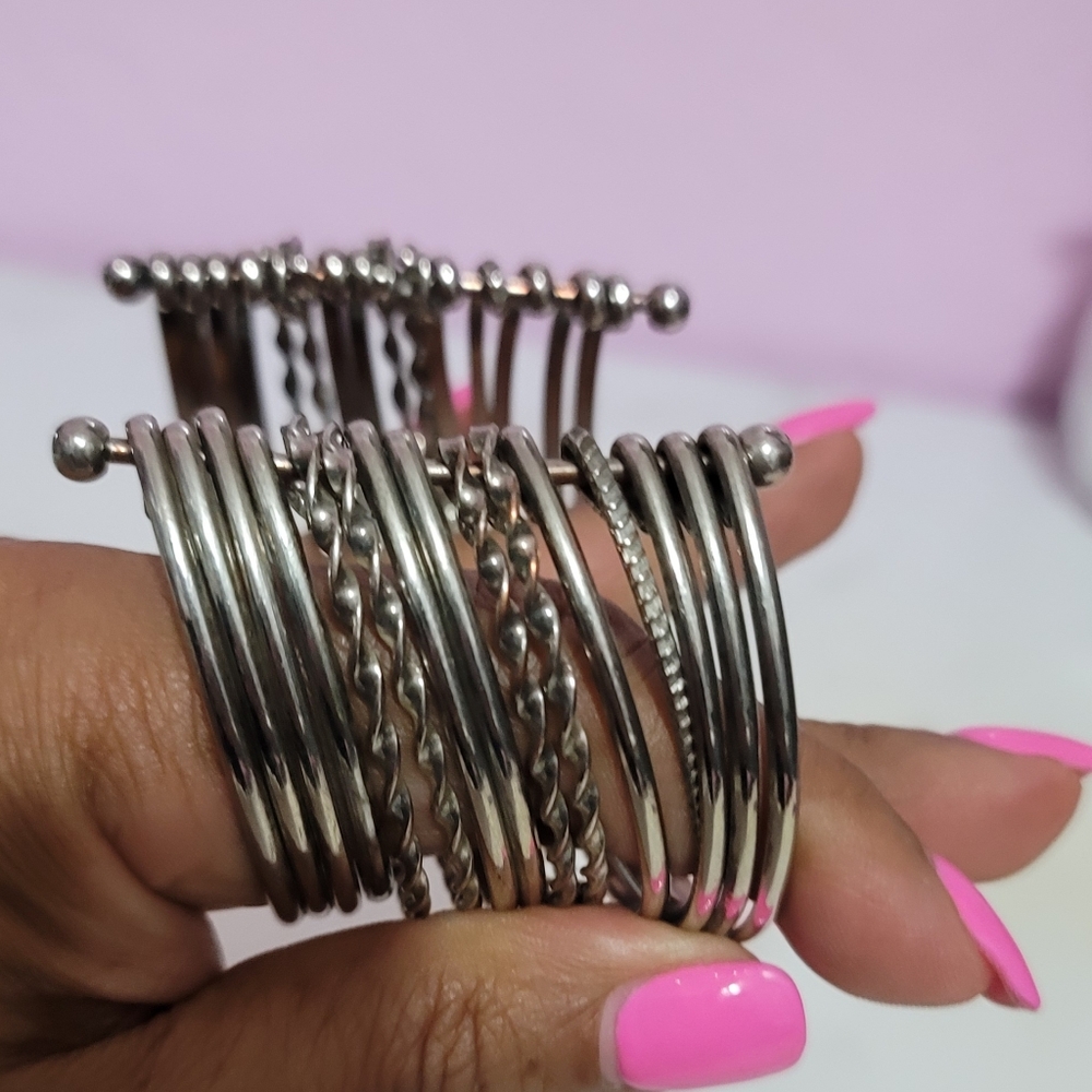 Stackable Plain Hammered & Twisted Rope Design Si… - image 6